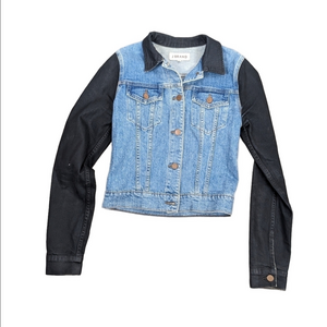 J Brand "Bowie" Coated Two Tone Sleeve Denim Jacket - Extra Small